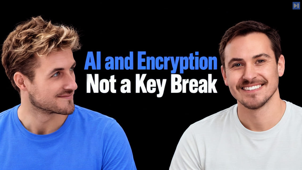 Pierce Freeman, Richard Diehl Martinez beside the blue and white headline AI and Encryption Not a Key Break on a black background.