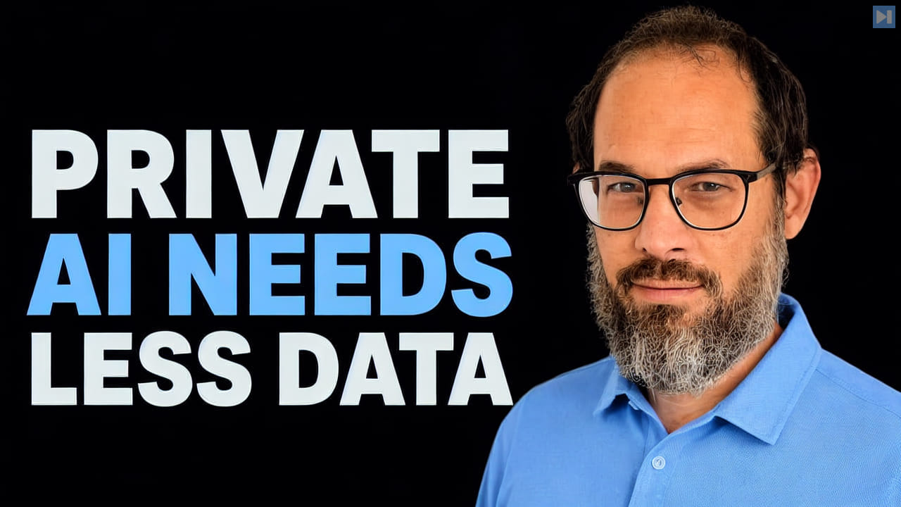 Portrait of Nate B Jones beside the words Private AI Needs Less Data