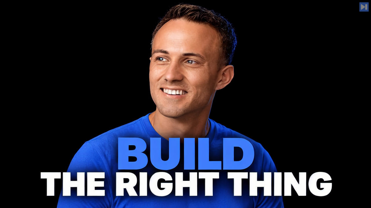 Kent C. Dodds against a black background beside the blue and white headline “BUILD THE RIGHT THING”.