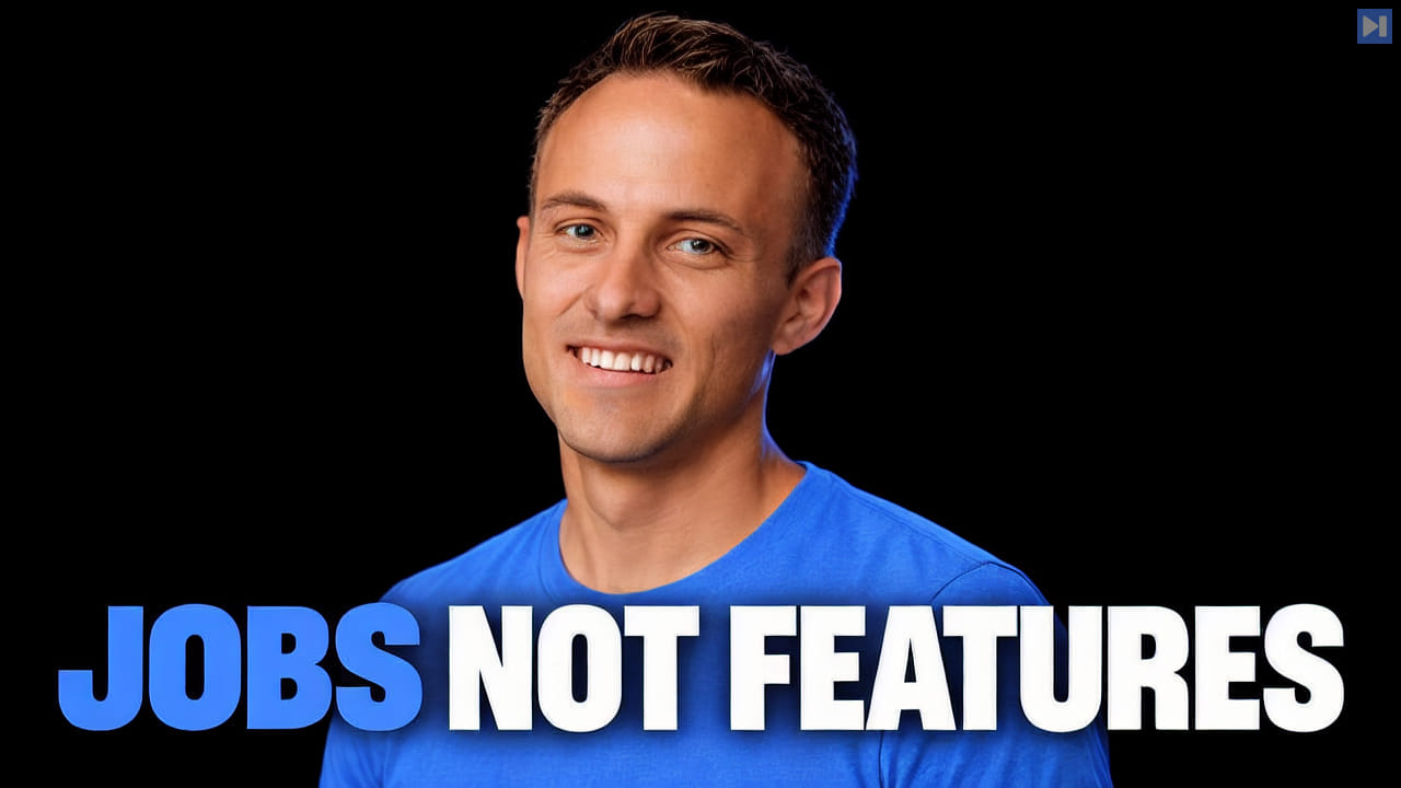 Kent C. Dodds against a black background beside the blue and white headline “JOBS NOT FEATURES”.