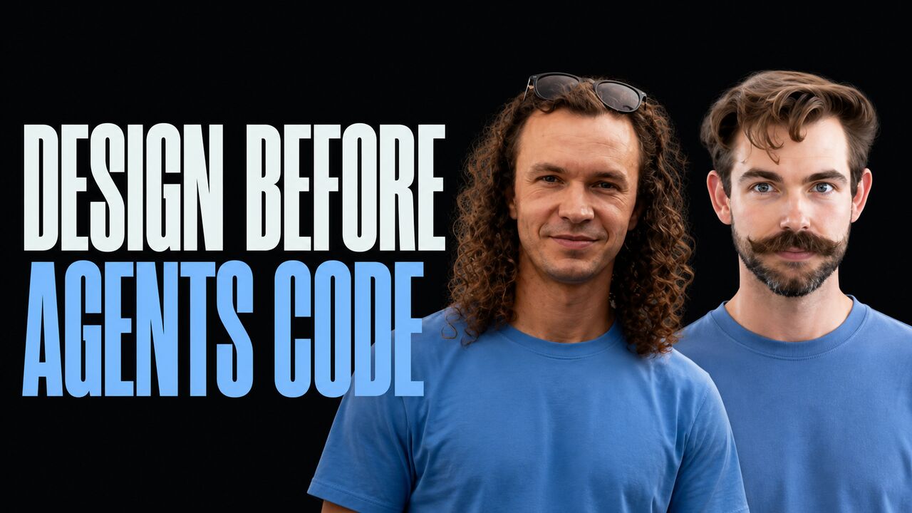 Portraits of David Ondrej and Dex Horthy beside the words Design Before Agents Code