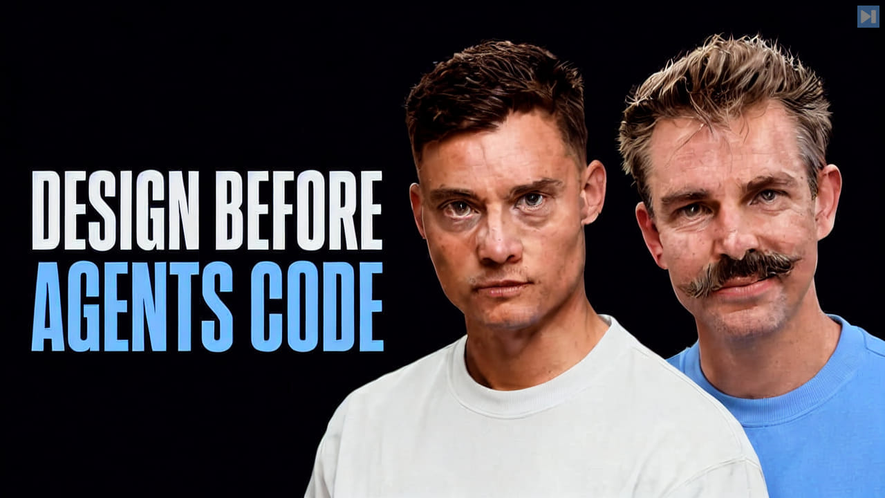 Portraits of David Ondrej and Dex Horthy beside the words Design Before Agents Code