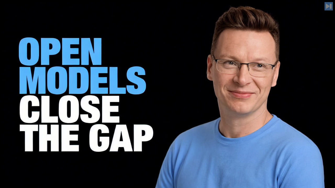 Károly Zsolnai-Fehér beside the words Open Models Close the Gap