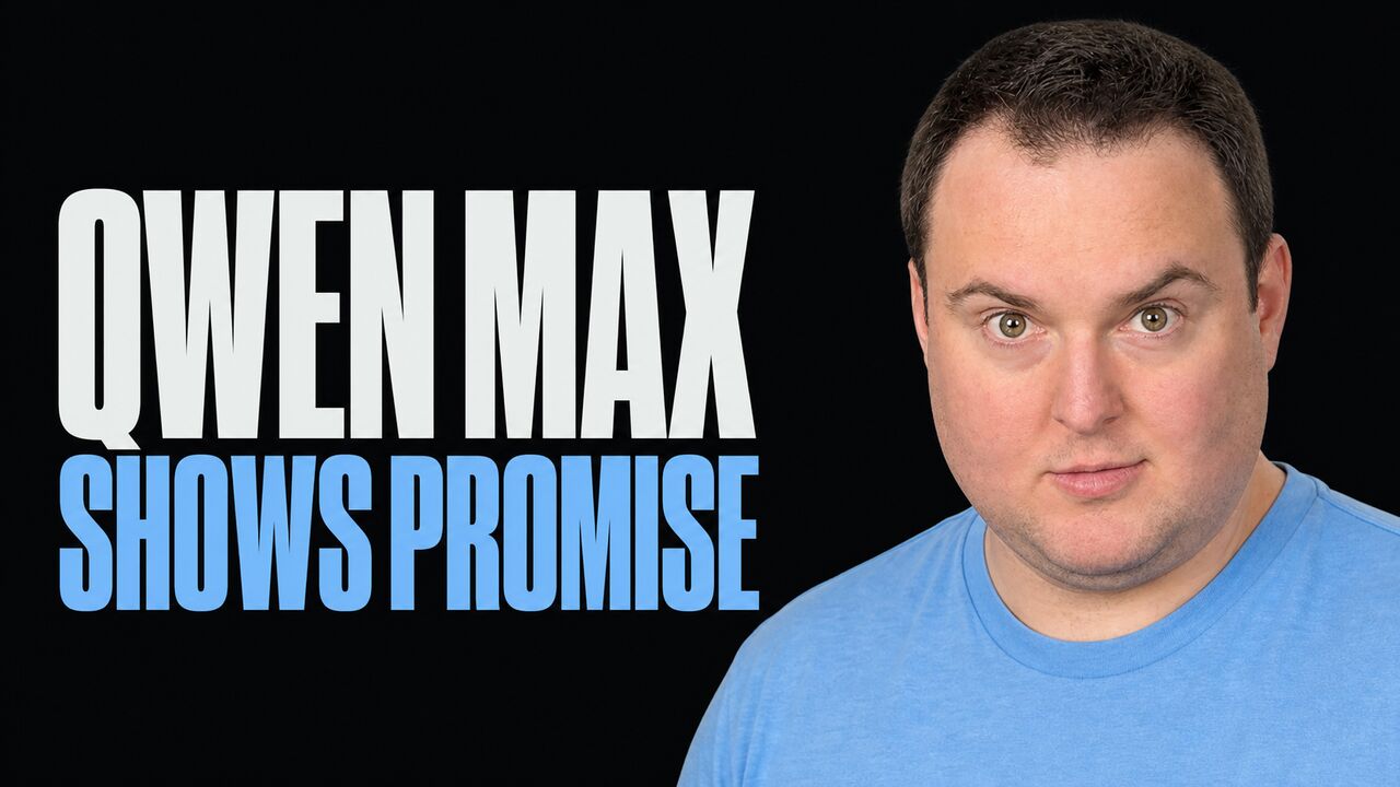 Portrait of Bijan Bowen beside the words Qwen Max Shows Promise
