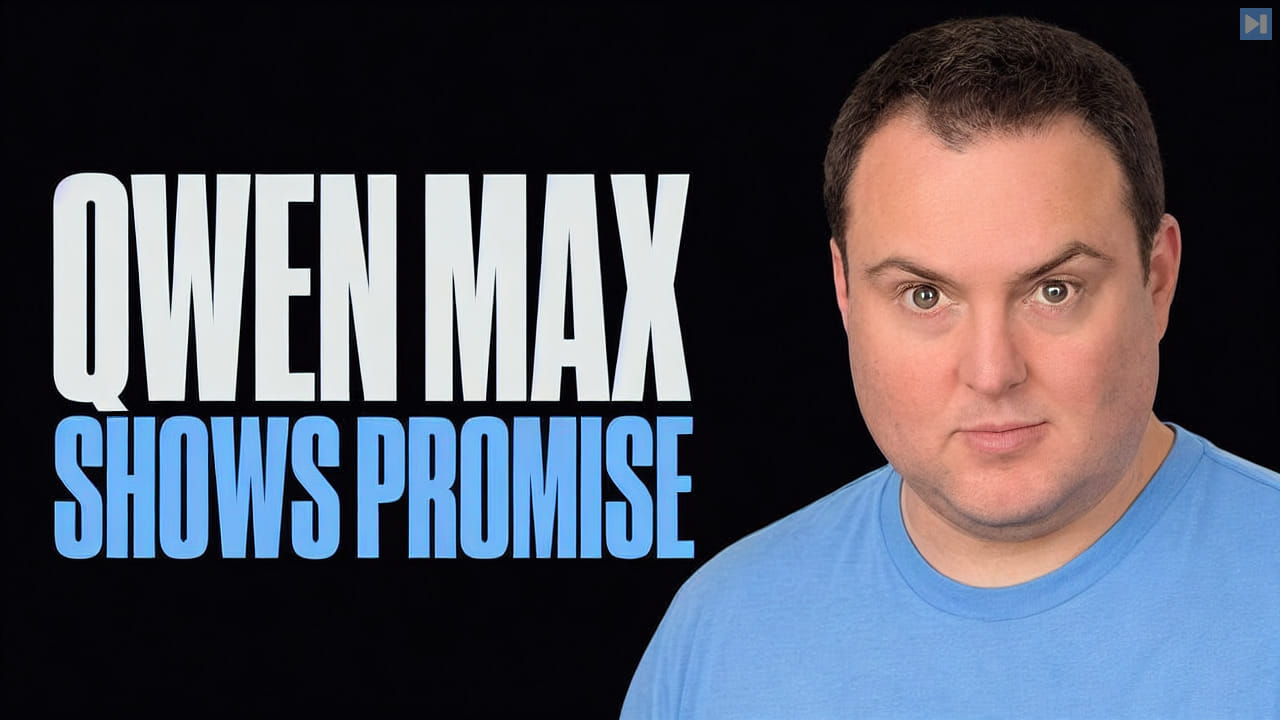 Portrait of Bijan Bowen beside the words Qwen Max Shows Promise