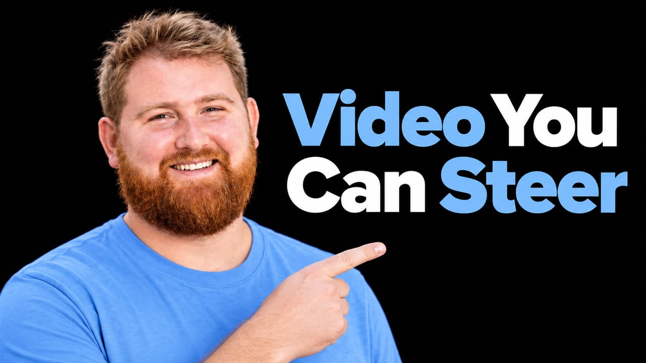 Portrait of Keegan McCallum with the headline "Video You Can Steer".