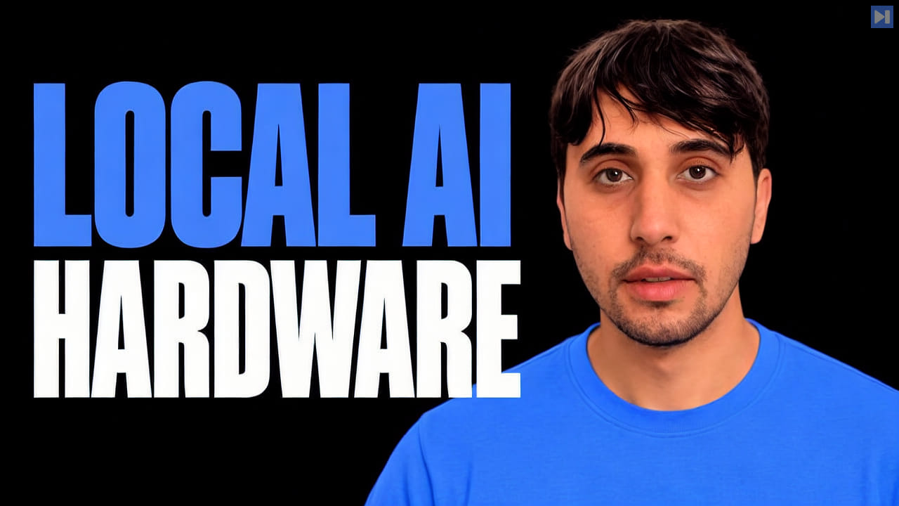 0xSero in a blue T-shirt: LOCAL AI HARDWARE.