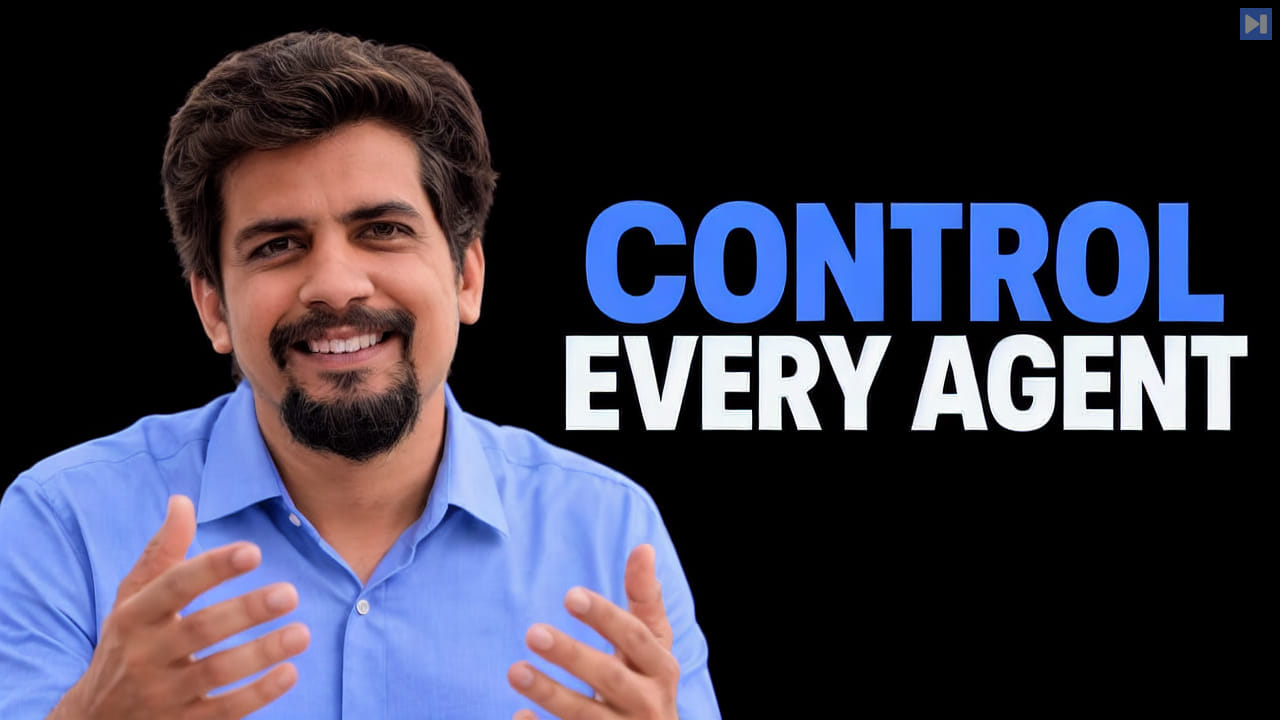 Sachin Gupta is shown beside the blue-and-white headline CONTROL EVERY AGENT on a black background.