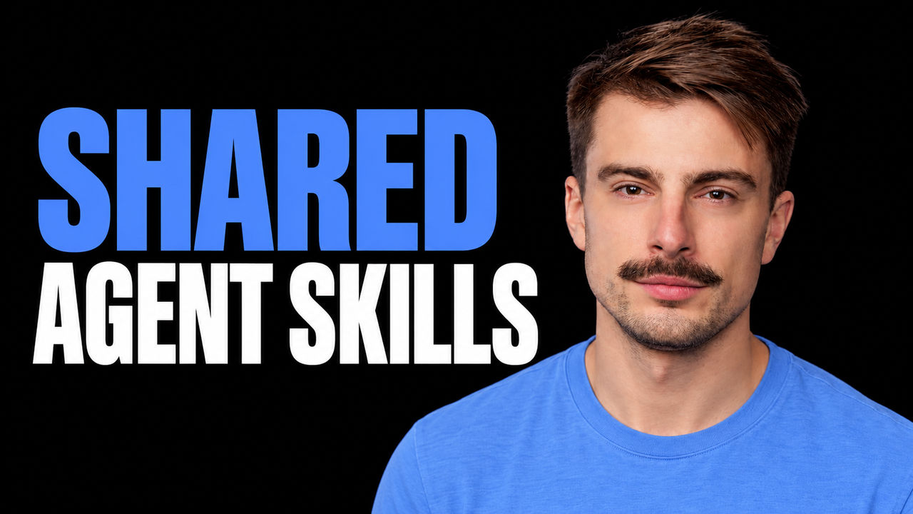 Rafal Wilinski in a light blue shirt beside SHARED AGENT SKILLS on a black background.