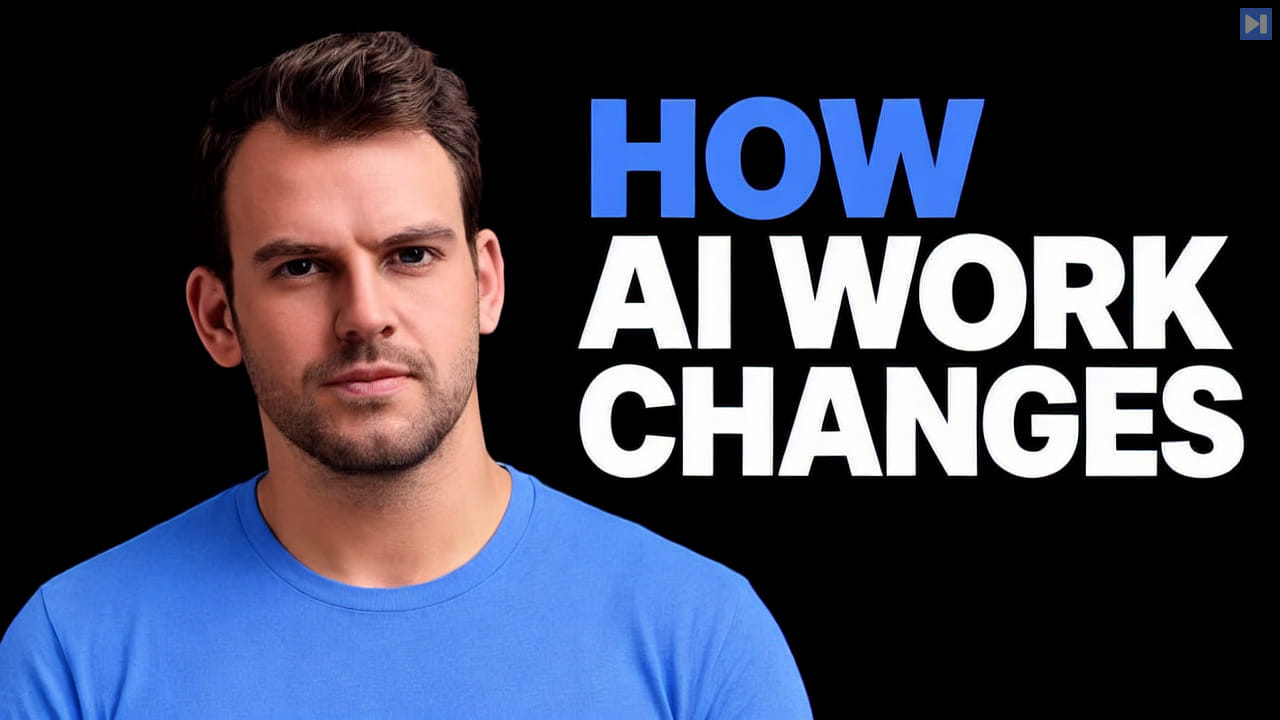 Nathaniel Whittemore against a black background beside the blue-and-white headline “HOW AI WORK CHANGES”.