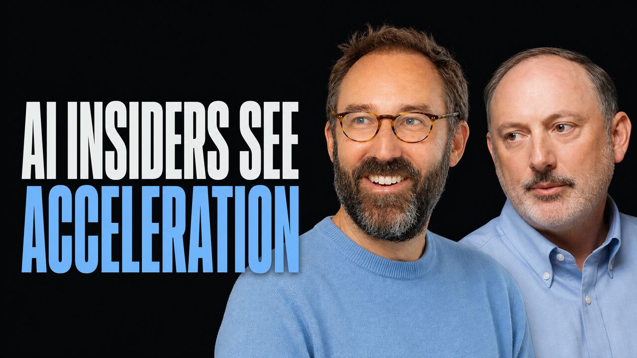 The words AI Insiders See Acceleration beside portraits of Gavin Baker and Patrick O'Shaughnessy