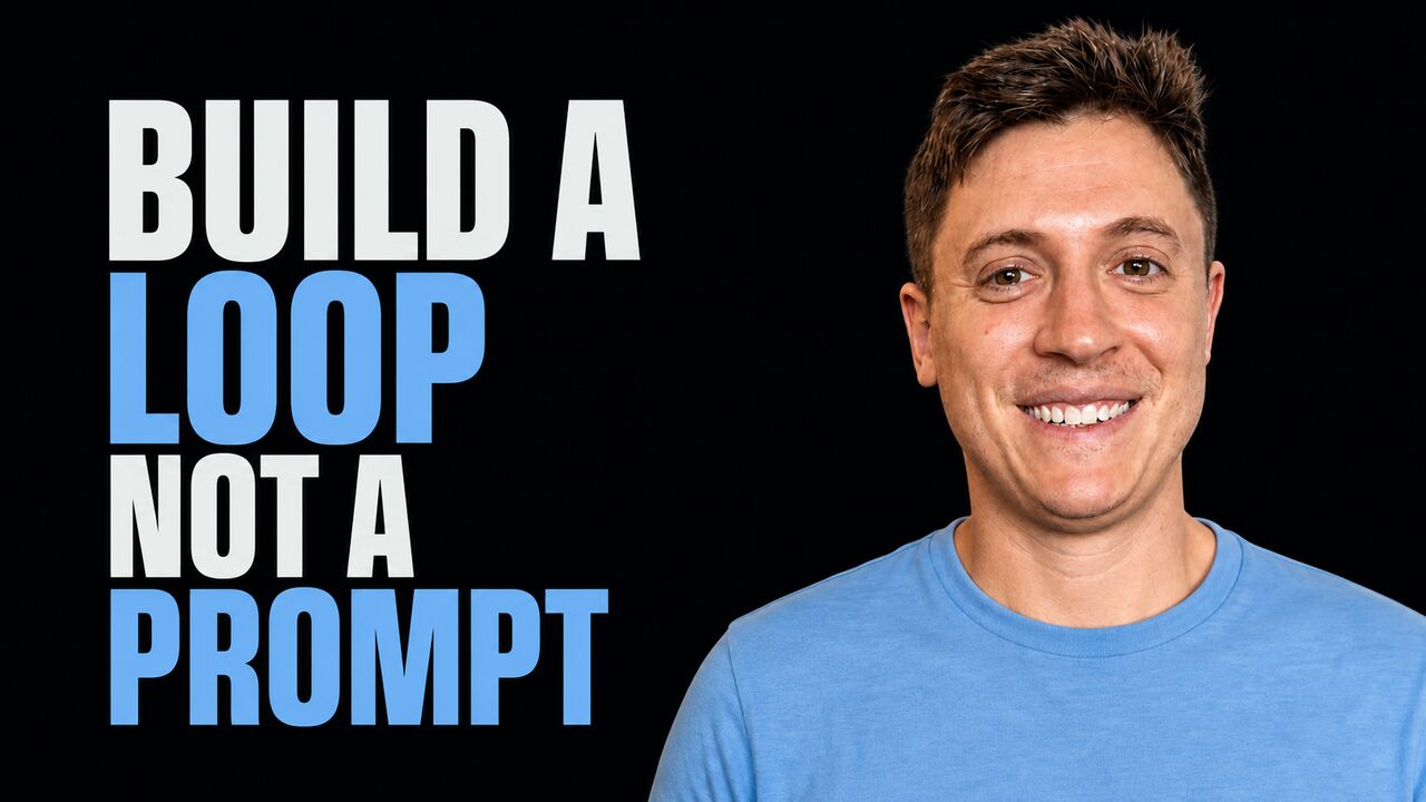 Portrait of Alex Finn beside the words Build a Loop Not a Prompt