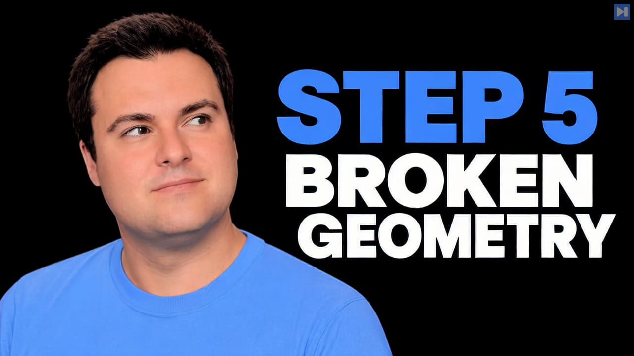 Portrait of Bijan Bowen on a black background with the blue and white headline "STEP 5 BROKEN GEOMETRY".
