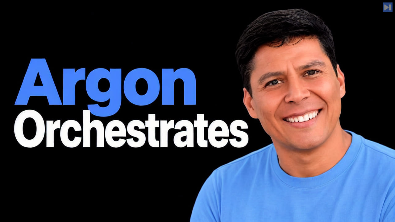 Ray Fernando against a black background beside the headline Argon Orchestrates.