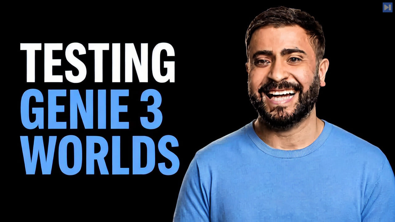 Bilawal Sidhu beside the words Testing Genie 3 Worlds
