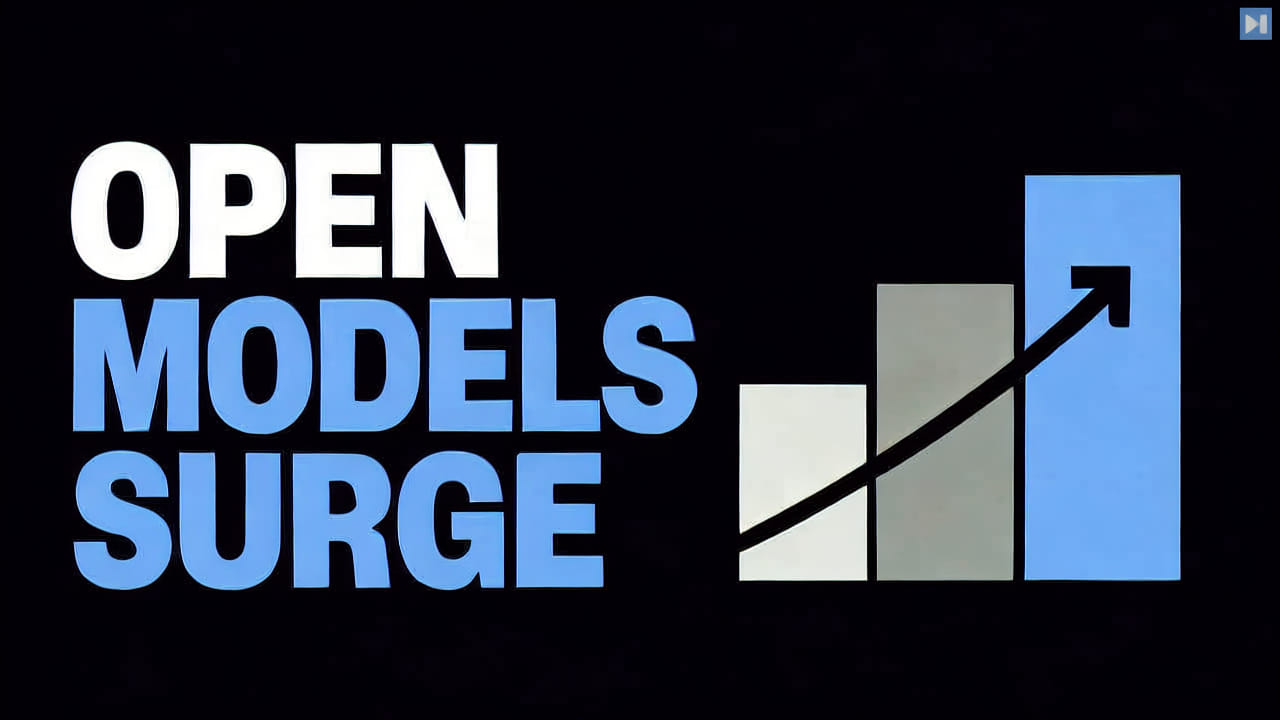 The words Open Models Surge beside a rising three-bar graphic