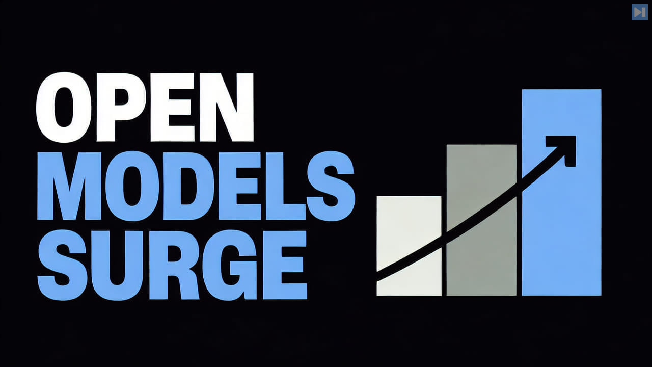 The words Open Models Surge beside a rising three-bar graphic