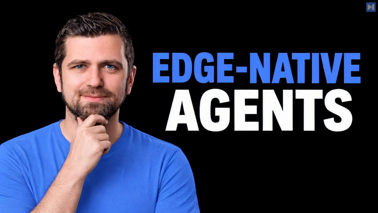 Thorsten Hans beside the blue and white headline EDGE-NATIVE AGENTS on a black background.