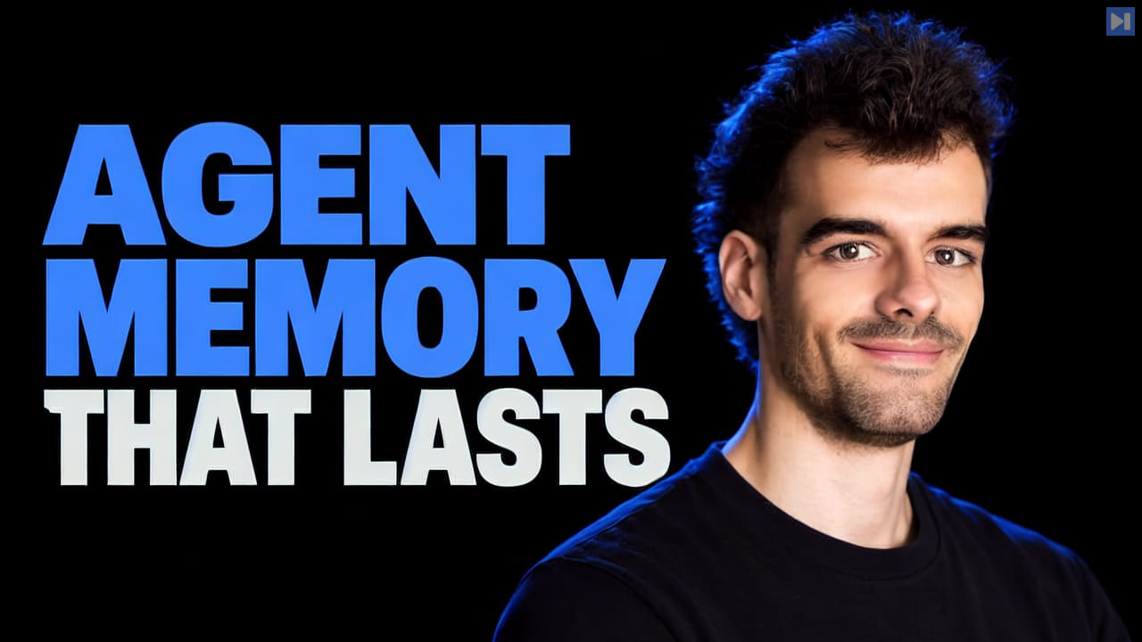 Ignacio Martinez in a dark shirt on black beside the blue-and-white headline AGENT MEMORY THAT LASTS.