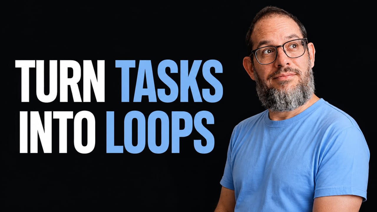 Nate B Jones beside the words Turn Tasks into Loops