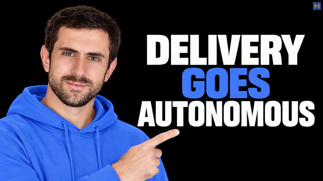 Keller Rinaudo Cliffton beside the headline Delivery Goes Autonomous on a black background.