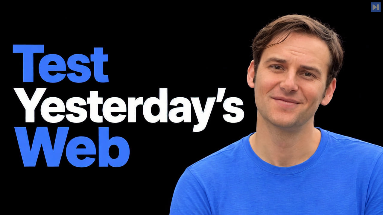 Ryan Ahern against black beside the headline Test Yesterday's Web.