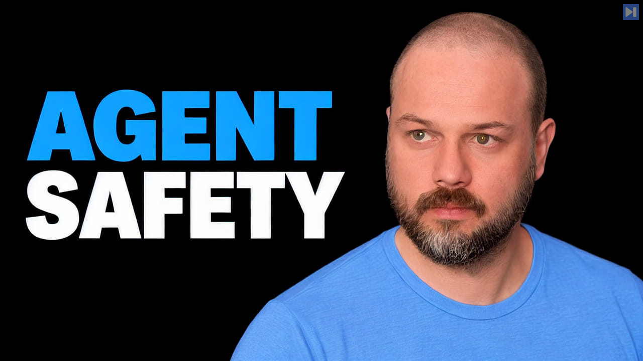 Wes Roth beside the headline AGENT SAFETY in blue and white lettering on a black background.