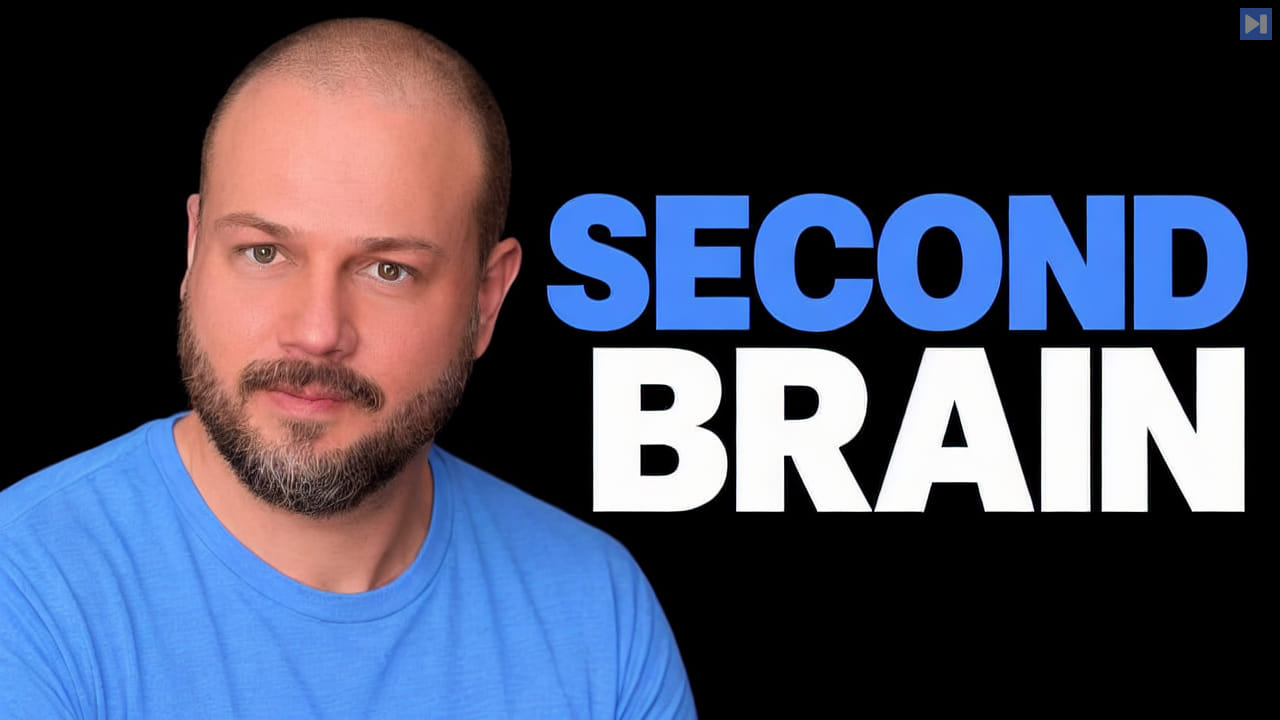 Wes Roth in a blue shirt against a black background beside the blue-and-white headline "SECOND BRAIN".