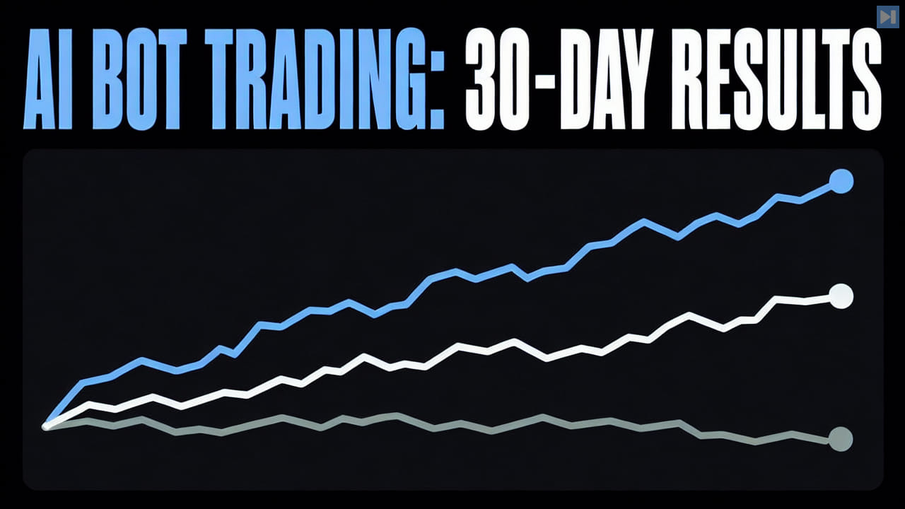Three flat trading result lines beside the words AI Bot Trading: 30-Day Results