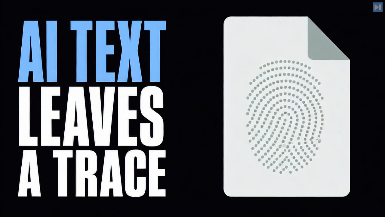 A flat document fingerprint beside the words AI Text Leaves a Trace