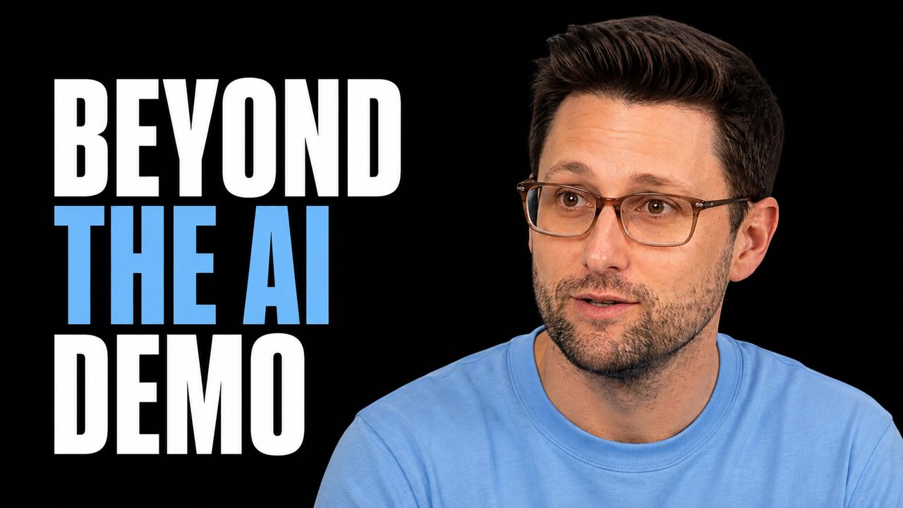 Brian Lewis beside the headline Beyond the AI Demo