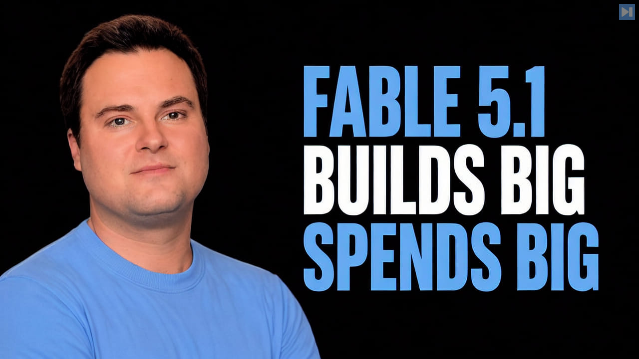 Bijan Bowen beside the headline Fable 5.1 Builds Big Spends Big