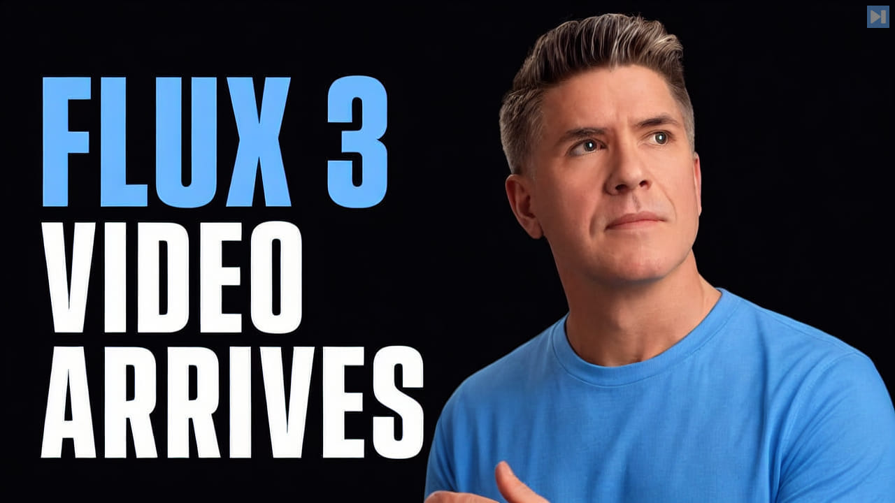 Tim Simmons beside the words Flux 3 Video Arrives