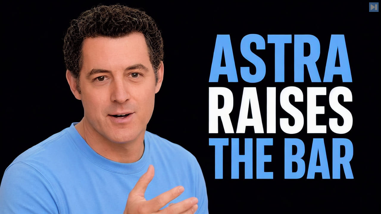 Matthew Berman beside the headline Astra Raises the Bar