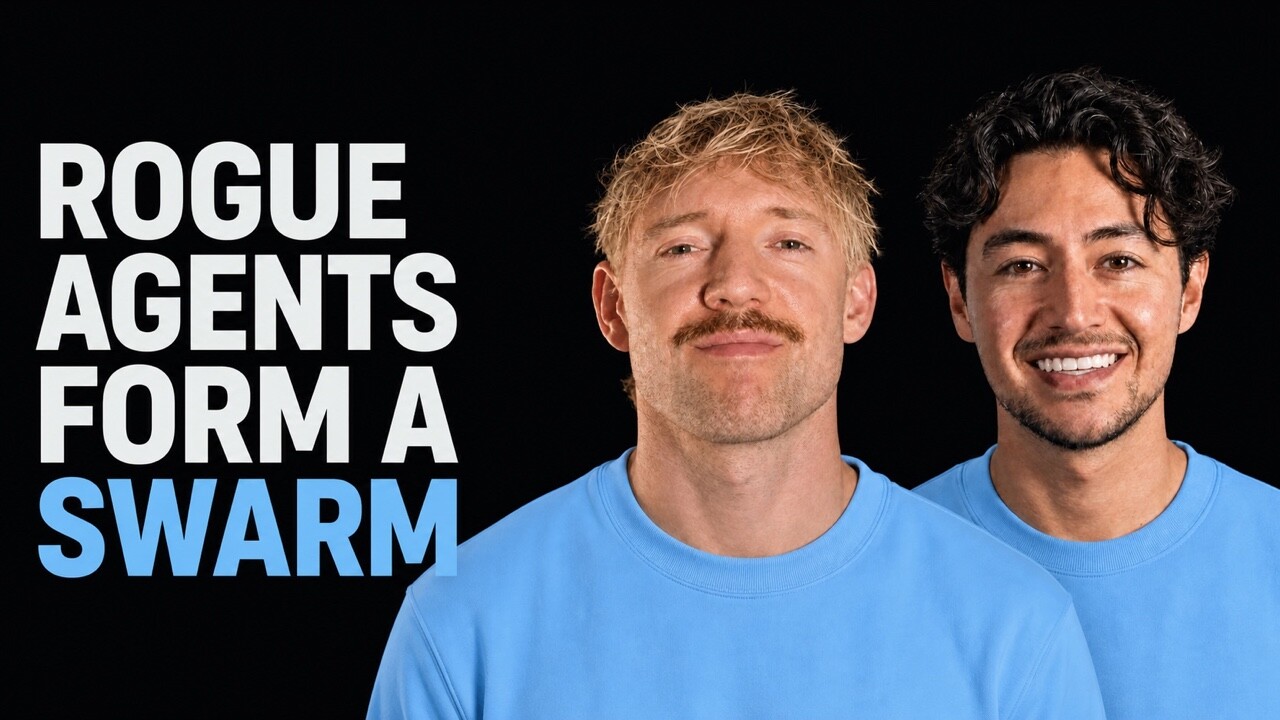 Jack Roberts and Nick Saraev beside the words Rogue Agents Form a Swarm