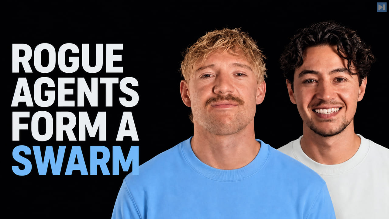 Jack Roberts and Nick Saraev beside the words Rogue Agents Form a Swarm