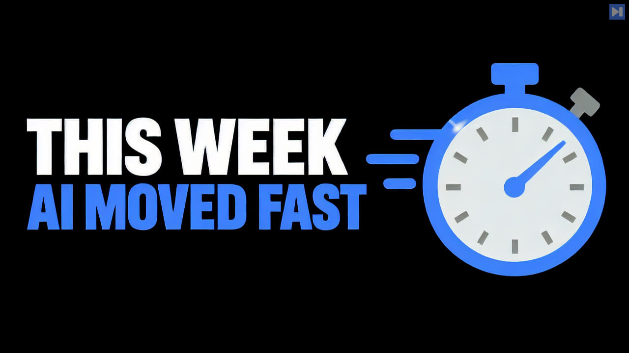 A flat stopwatch graphic beside the words This Week AI Moved Fast