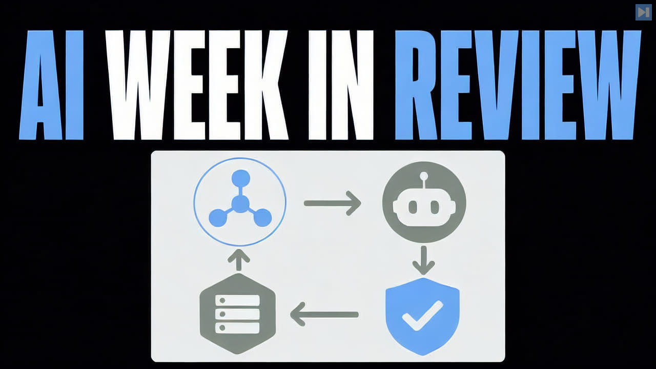 Flat AI news diagram beside the words AI Week in Review