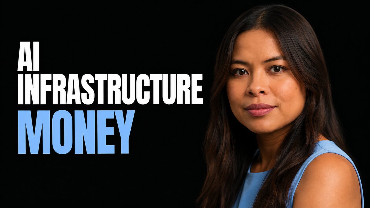 Sophia Dew beside the words AI Infrastructure Money