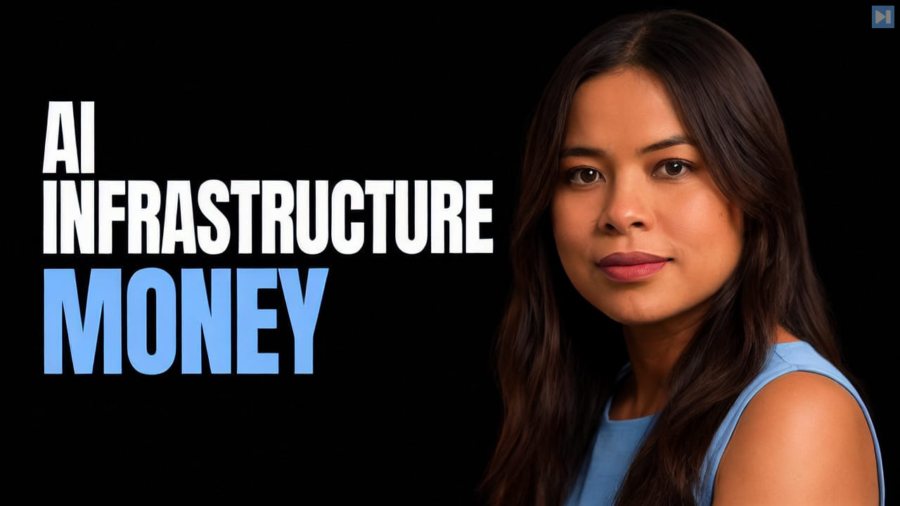 Sophia Dew beside the words AI Infrastructure Money
