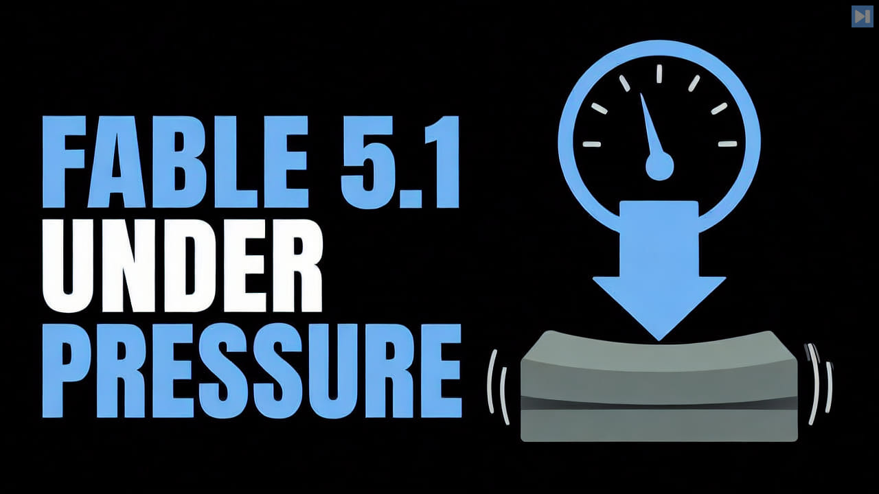 Headline Fable 5.1 Under Pressure beside a flat pressure-gauge illustration