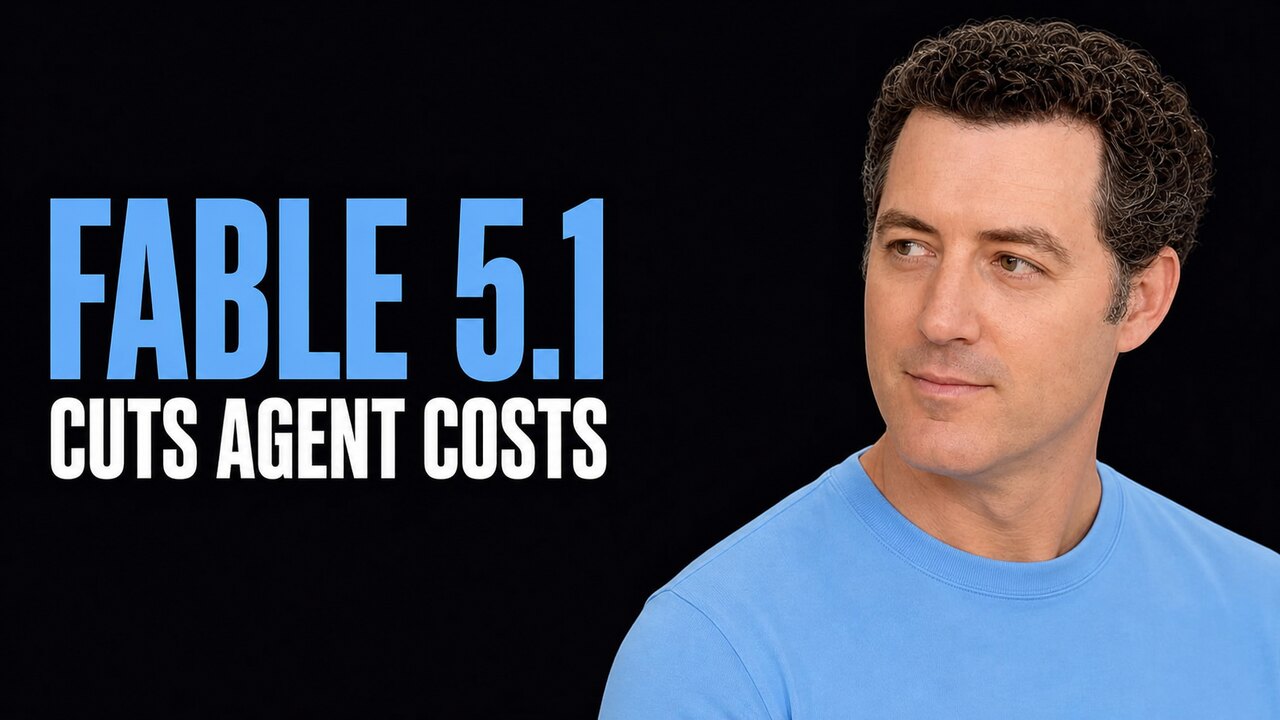 Matthew Berman beside the headline Fable 5.1 Cuts Agent Costs
