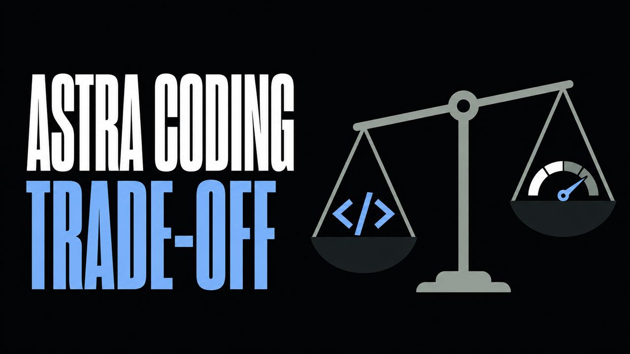 Headline Astra Coding Trade-Off beside a flat coding balance illustration