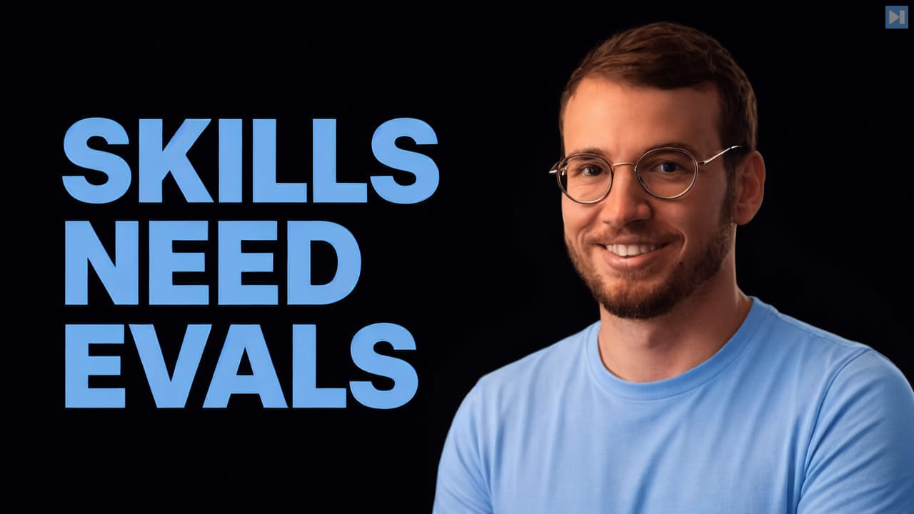 Philipp Schmid beside the words Skills Need Evals