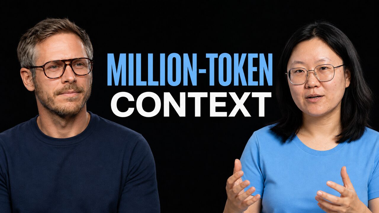 Thomas Wolf and Olive Song beside the words Million-Token Context