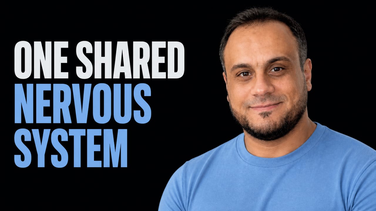 Abduallah Mohamed beside the words One Shared Nervous System