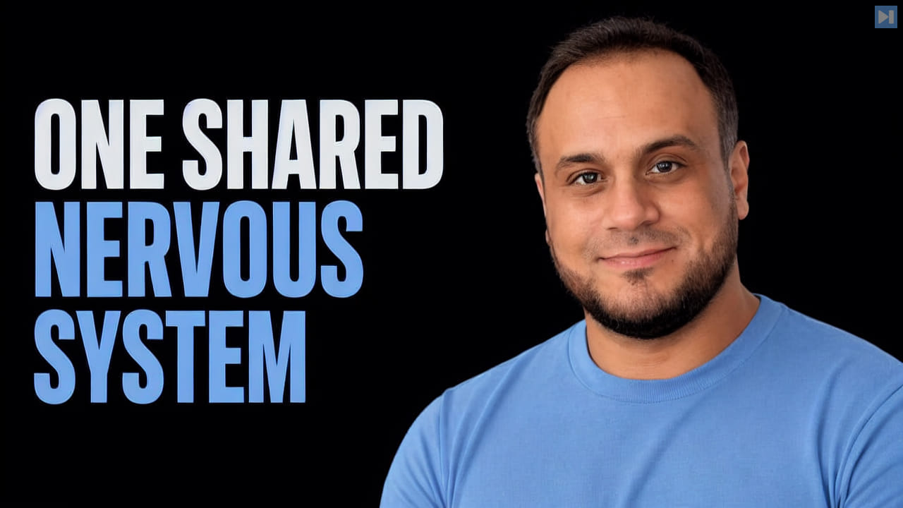 Abduallah Mohamed beside the words One Shared Nervous System