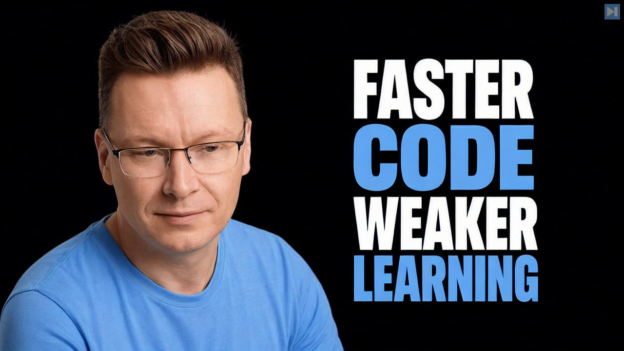 Károly Zsolnai-Fehér beside the words Faster Code Weaker Learning