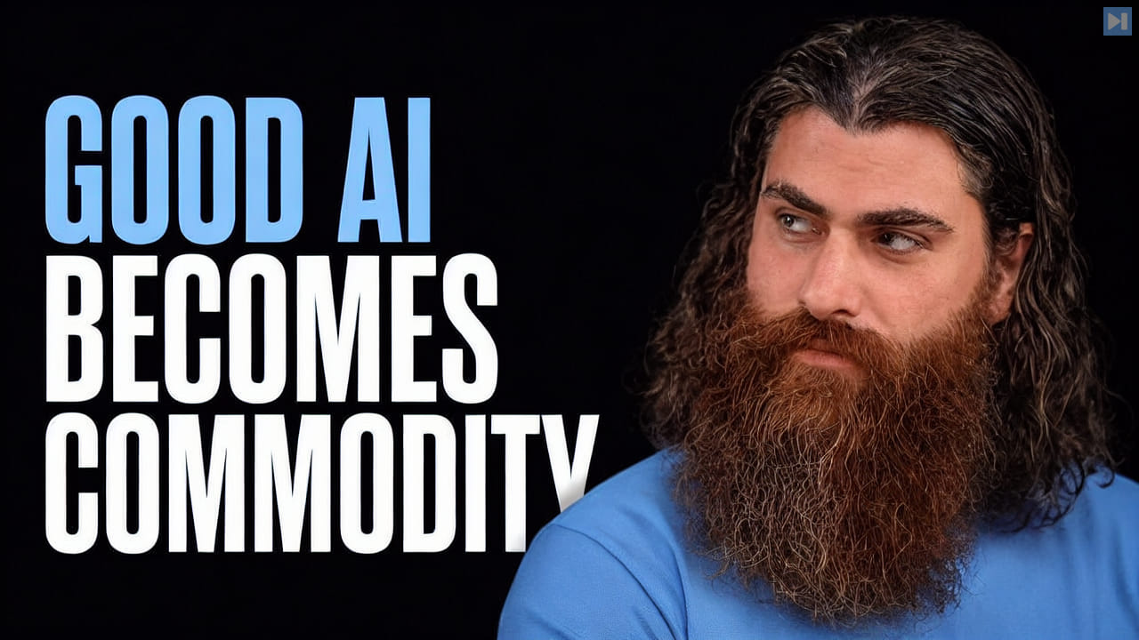 Portrait of Mo Bitar beside the headline Good AI Becomes Commodity