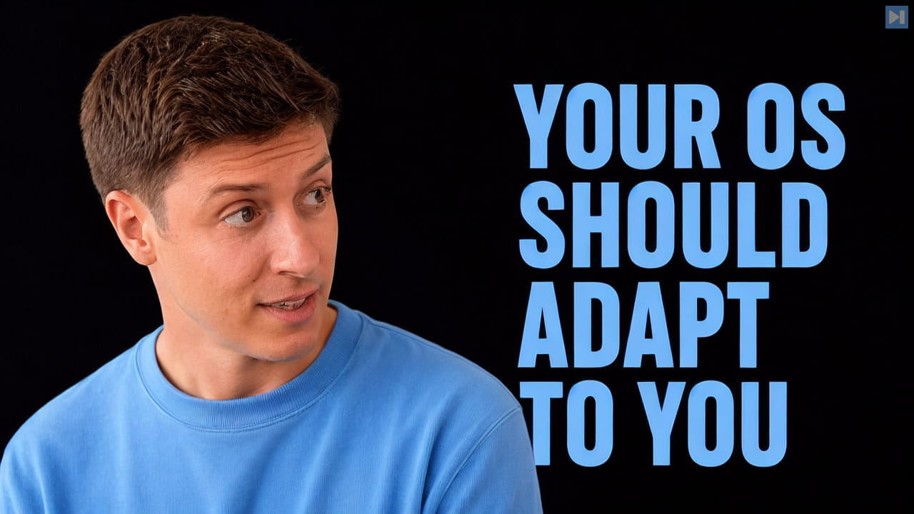 Alex Finn beside the words Your OS Should Adapt to You